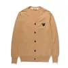 Designer Men's Sweaters CDG Play Com Des Garcons Hearts Women's Cardigan Sweater Button Wool Blue V Neck Size L