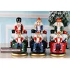 Figurine decorative Natale Schiaccianoci Compleanno per bambini Decorazione domestica Carillon Fai da te Giocattolo in legno Artigianato Verde