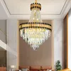 Lampadari Lampadario di cristallo di lusso postmoderno Duplex Building Villa Scala El Lobby Project Model Room Living Lampade a sospensione