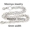 Chains 10pcs 20'' 24'' 1.2mm Wire 6mm Width 316L Stainless Steel Flat Oval Chain For Glass Locket Pendant Necklace