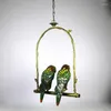 Pendelleuchten Doppelkopf-Papagei-Lampe im nordamerikanischen Stil Bar Cafe Dekorative Gehweg Eisen Retro-Kronleuchter