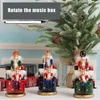 Estatuetas decorativas de natal quebra -nozes infantis de aniversário decoração caixa de música diy artesanato de brinquedo de madeira verde