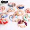 Baby Teethers Toys Personalized name of baby pacifier chain Silicone bead beech clip chewable wooden tooth rack chain Baby pacifier toy set gift 230329