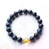 Strand Blue Tiger Blue Eye Bracelet de pedra natural Diy 10mm Ball Ball Bolle