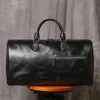 Sacs polochons luxe voyage hommes Vintage bagage à main marron en cuir véritable grande capacité homme d'affaires week-end sac à bandoulière