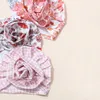 New Floral Print Toddler Big Flower Turban Infant Hat Girls Kid Cotton Bonnet Newborn Plaid Beanie Cap Baby Head Wraps