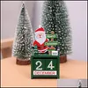 Décorations De Noël Avent Bois Mini Calendriers Ornements Pour La Maison Ornement De Noël Creative Cadeaux Pour Enfants Drop Delivery Garden Fest Dhj09