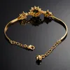 Fashion Tennis Bangle Armbands Chains Gold Plated Shiny Flower Round Green Zircon Jewelry