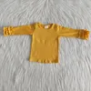 Set di abbigliamento per bambini all'ingrosso boutique kids alla moda calare giallo top pantaloni pantaloni da fondo per la tuta per bambini