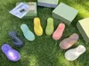 Perforerade sandaler designer kvinnor hål tofflor gummisandaler tjocka botten eva skor sommarstrand ökade plattformsglas med låda