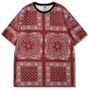 Men's T Shirts Mens Bandana Paisley Print Shirt Unisex Short Sleeve 2023 Summer Oversized T-shirt O-neck Loose Tops Tees