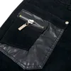 Heren jeans mode mannen lederen broek patchwork casual skinny motorfiets hoge kwaliteit slanke broek maat 2836 230330