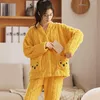 Dames slaapkleding dames pyjama's winter badjas flanel pyjama pour femme herfst en warme koraal bad fluwelen vrouwelijke gewaden pijama mujer