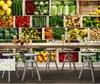 Fonds d'écran Bacal Personnalisé Moderne Minimaliste Mural Po Papier Peint 3D Légumes Fruits Mur Art Papier Restaurant Décor