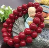 Strand Imitation Coral Red Glass Beads Armband Natural Stone Bangle 6 8mm Man Presentkedja