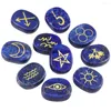 Jewelry Pouches TUMBEELLUWA 10Pc Natural Runes Stones With Engraved Gypsy Symbols Set Healing Reiki Witchcraft Crystal For Meditation