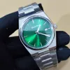 2023 Relógio Casal Mostrador Verde Movimento de Quartzo Pulseira de Aço Relógios de Pulso Azul Relógios Masculinos 40mm Feminino 35MM