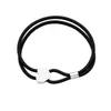 Charm Armbänder Mode Frauen Silber Farbe Edelstahl Liebhaber Herzstars Tier Cartoon Bea Black Rotblau -Baumwollseilarmelement Schmuck Schmuck