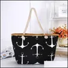 Aufbewahrungstaschen Boat Anchor Shoder Stripe Design Bag Summer Beach Canvas Handtaschen Classic Totes Fashion Travel Holiday Drop Delivery Ho Dhz0A