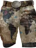 Shorts pour hommes Vintage hommes Cargo été décontracté taille moyenne couture poches lâche pantalon court mode crâne imprimé hommes Streetwear