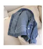 16136 Spring Autumn Kids Denim Coat Vintage Flowers Denim Jacket Children Outwear Coats