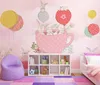 Bakgrundsbilder rosa luftballongtecknad tapeter Mural 3D Wall Po för barnrumssoffa Kindergarten Bakgrundspapper