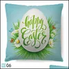 Pillow Case Easter Sofa Throw Bunny Rabbit Design Car Cushion Ers Drop Delivery Home Garden Textiles Bedding Supplies Dhky4