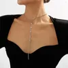 Choker Fashion Simple Rhinestone Long Tassels ketting vrouwen geavanceerd zin sexy luxueuze kettingen sieraden ornamenten groothandel