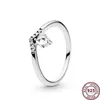 925 Silver Women Fit Pandora Ring Original Heart Crown Fashion Rings Shiny Love Exquisite Crown Women