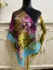 Women's Square Scarf Scarves 100% Twill Silk Material Pint Letter Stars Flowres Mönsterstorlek 90 cm - 90cm315d