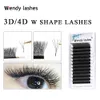 Outils de maquillage Wshaped Eyellash Extension 3D4D Volume préfabriqué Confort Artificiel Mink Natural 230330