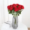 Fleurs décoratives 1 / 5pc Artificiel Rose Silk Wedding Home Table Decor Bouquet Bouquet Arrange Fake Plant Plante Gift pour la Saint-Valentin