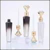 تعبئة زجاجات L Diamond Lip Gloss Tubes Clear Freef Tube Bateer مع Wands Fashion Dollable Drop Droviour Office School Busin dhkjn