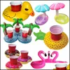 Party Decoration Floating Cup Holder Swim Ring Water Toys Beverage Boats Baby Pool Inflatable Drink Holders Bar Beach Coasters Drop Dhhws
