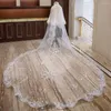 Bridal Veils NZUK 2023Luxury Wedding For Brides Lace Applique Big Accessories Encaje Boda