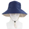 Secchio pieghevole a doppia facciale hbp per donne ragazze estate cappello da sole pescerman visor berretto anti-uv largo cappelli da sole brim cappelli di cotone p230327