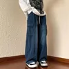 Jeans pour hommes Noir Kpop Cargo Pantalon Hommes Hip Hop Grunge Punk Japonais Streetwear Vintage Y2k Style Coréen Droite Pantalon Large Jambe 230330