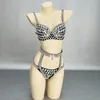 Scene Wear Sexy Belly Dance Bh Panty Suit Hand Made Dancing Diastymer Set For Women Dancer Outfits Night Club Dancewear