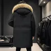 Herren Daunen 2023 Winterjacke Mittellange Modische Paarabnutzung Kapuzenmantel Pelzkragen Warm