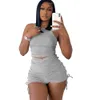 Designer Summer Outfits Femmes Survêtements Deux Pièces Ensembles Débardeur Sans Manches et Shorts Assortis Survêtements Casual Solide Sportswear En Vrac Vêtements En Gros 9625