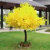 Flores decorativas Artificial Ginkgo Tree Simulación Grande Decoración interior y exterior Boda Hogar Jardín
