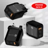 Caricabatterie AC Quick Charge QC3.0 PD 18W 25w USB Type C Adattatore per caricabatterie da muro per telefono cellulare per iPhone Samsung EU UK US Caricatore rapido a doppia porta