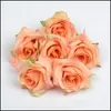 Flores decorativas Wreaths Wreaths Flor Artificial Seda Rose Head Party Home decoração