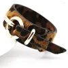 Pulseira punk de moda punk para feminino de pulseira de pulseira de punhos de punhos de mangueira de leopardo