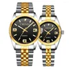 Wristwatches Authentic Men Women Golden Classic Quartz Watch Female Male Elegant Clock Luxury Gift Watches Ladies Waterproof Wristwatch