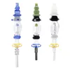 CSYC NC039 Glass Bong Dab Rig Smoking Pipes 10mm 14mm Quartz Ceramic Nail Big Tower Style OD 38mm About 6.5 Inches Tube Water Perc Bubbler Pipe