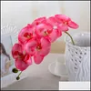 Decoratieve bloemen kransen orc kunstmatige doe -het -zelf vlinder zijden bloemboeket phalaenopsis home decoratie 6 kleuren drop del dhyjjjjjjjjjjjj