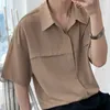 Męskie koszule krótkie koszule z krótkim rękawem Mężczyźni Solidne proste lato nowe luźne pary college'u Casual Korean Style Design Tops popularne W0328