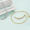 Pendant Necklaces EYIKA Fashion Personality Women Moon Necklace Female Crescent Gold Plated Clavicle Chain For Friendship Jewelry Gift