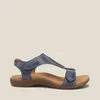 Sandals 2023 Women Summer Comfort Solid Color Orthopedic T-Strap Hook Loop Ladies Casual Wedges Beach Shoes Plus Size Sandalias